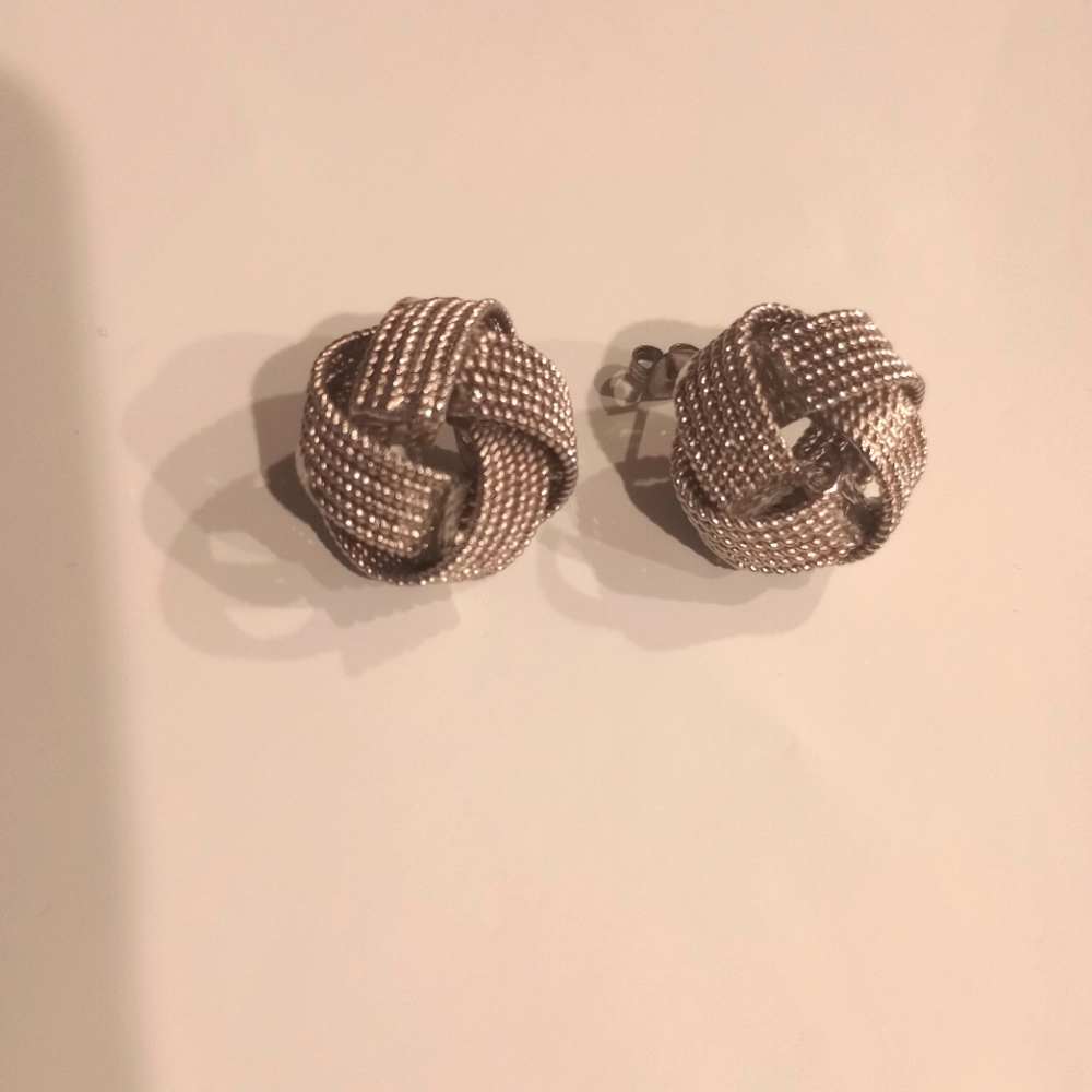 Silver Knot Costume Jewelry Earrings